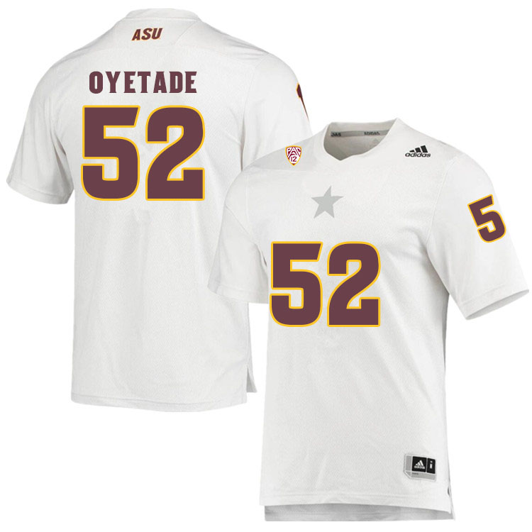Men #52 Ezra OyetadeArizona State Sun Devils College Football Jerseys Sale-White